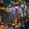 Christmas Electric Snow Music Street Lights Iron Christmas Decoration Metal Snow Street Lights Emitting Xmas Outdoor Ornaments 211222K