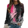 Dames Hoodies Vrouwen Casual Tie Dye Printing Sweatshirt Top Lange Mouwen Yoga Broek Ouderen Truien Alien Hoodie