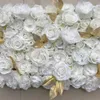 White Gold 3D Flower Wall Panel Flower Runner Wedding Artificial Silk Rose Peony Wedding Backdrop Decoration 24pcs lot TONGFENG244M