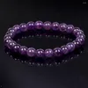 Brin Naturel Violet Améthystes Pierre Bracelet Perles Bijoux Cadeau Pour Hommes Magnétique Santé Protection Femmes Élastique Fil 6 8 Mm