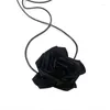 Choker Rose Pendant All-Match CLAVICLE CHEAND JUSTABLE VAX ROPE Cold Wind Necklace Drop