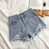 Vrouwen Shorts Casual Hoge Taille Denim Vrouwen Zomer Plus Size Pocket Kwastje Gat Gescheurde Jeans Korte Vrouwelijke Femme Broek 230715