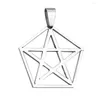 Hanger Kettingen Roestvrij Staal Wicca Gothic Holle Pentagram Ster Pentagram Satan Demon Ketting Hekserij Charmes Vrouw Sieraden Maken