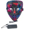 Blandad färg Halloween LED Mask Party Masque Masquerade Masks Neon Maske Light Glow in the Dark Horror