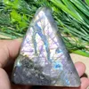 Ashtrays Purple Light Labradorite Natural Stones And Crystal Blue Moonstone Hecatolite Mineral Samples Specimen Home Decor x0627