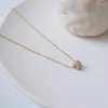 Chains 1 Piece Of 14K Real Gold Plated Korean Xiaoman Waist Clavicle Chain Copper Zircon Micro-inlaid Necklace Versatile Temperament