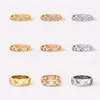 Love Rings Women Men Band Ring Designer Ring Fashion Jewelry Titanium Steel Single Grid Rings With Diamonds Casual Couple Classic Gold Silver Rose Optional Size5-11