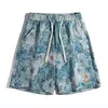 Shorts pour hommes été produits de marée américains haute qualité Ins fleur couleur pantalons de plage droite décontracté cinq points cent avec