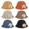 Wide Brim Hats Big Daisy Women's Winter Soft Wool Hand Knit Bucket Hat Cap Beanie268O