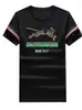 Camisetas para hombre, camiseta de manga corta de verano 2023, Camiseta de algodón de seda con cuello redondo y bordado de animales, versión coreana, Top ajustado de marca Tide