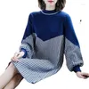 Casual Dresses Loose Knit Dress Women Autumn Winter 2023 Korean Fashion Sweater Office Lady Black Blue