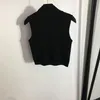 Kadın T-Shirt Örgü Tişörtleri Tasarımcı Jumper Ezdi Kırpma Üstleri Fermuar Stand Yaka Gömlek Moda Kadın Yaz Kolsuz Tees Kadınlar Gexp Örgü