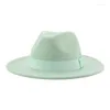 Bérets femmes chapeau hommes Fedora chapeaux large bord ceinture ruban bande solide classique robe formelle mariage pour Sombreros De Mujer