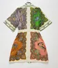 호주 디자이너 드레스 여성 디자이너 의류 레트로 인쇄 스타일 느슨한 캐주얼 스타일 린넨 셔츠 드레스 7