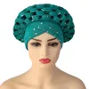 Etnische Kleding 2021 Afrikaanse Headtie Autogele Vrouwen Tulband Cap Moslim Hoofddoek Bonnet Ready To Wear Hijab Nigeriaanse Bruiloft Gele233c