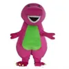 2018 High quality Profession Barney Dinosaur Mascot Costumes Halloween Cartoon Adult Size Fancy Dress2620