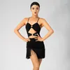 Bühne tragen Fransen Latin Kleid Frauen Sexy Ballsaal Praxis Leistung Kostüm Samba Tango Tanzen Outfit Salsa Kleidung DL9412