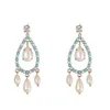ダングルイヤリングクリスタルオパールティアドロップ女性のためのウェディングシャンデリアファッション優雅な真珠2023ブティックジュエリー卸売