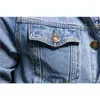 Giacche da uomo 2023 Autunno Giacca di jeans Per il tempo libero Retrò Belli Cowboy Capispalla Coreano Fried Street Cappotto casual in cotone sottile Abbigliamento maschile Blu