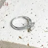 Bandringar bröllop smycken moissanite ring romantisk mode runda bröllop band eller ringar förlovningsring rosguld diamant 18k vit