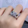 Cluster Rings Fashion Brand Square Crystal Zircon Diamonds Gemstones For Men White Gold Silver Color Bague Jewelry Wedding Party Gifts