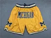 Michigan Wolverines Basketball Short Hip Pop Sattles Running Spodni z szwanym zamkiem błyskawicznym rozmiar S-XXL