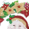 Decorative Flowers Christmas Wreath Diamond-Painting Kits DIY Garland Pendant With LED Light Rhinestone Art Crafts Kit For Adults