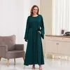 Etnische Kleding Ramadan Eid Satijn Abaya Dubai Moslim Mode Hijab Jurk Turkije Lange Jurken Islamitische Effen Abaya Voor Vrouwen Kaftan Gewaad