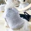 Dog Apparel Autumn Winter Clothes Soft Puppy Warm Pullover Sweater Outfits Cute Lace Pet Sweatshirt Clothing Suit For Small Medium Dogs