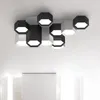 Żyrandole nowoczesne design Lampa żyrandola do salonu sypialnia kuchnia Sala LED Black White Geometryczne połączenie oświetleniowe