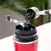 1 st, manuellt kaffemaskin i rostfritt stål, multifunktionell kaffekoppkvarnpulverkvarn, slipning och bryggningsfilter bärbar kopp