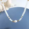 Collane con ciondolo Elegante collana di perle d'acqua dolce naturale Dolce mini perline di pietra Catena Gioielli chic semplici per le donne Dichiarazione di matrimonio