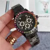 Il mercato leader mondiale degli orologi R olax Full Diamond Fashion Rainbow Business Timing Steel Band Uomo e donna Quarzo Pelle di gamberetti con confezione regalo