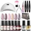 Nagel Manicure Set ROSALIND Nail Gel Manicure Set Lamp Gel Gereedschap Kits Voor Nagels Kunst UV Lamp Semi Permanente Nagel Gel Polish Set Met Base Top Coat 230715