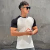 Men's T Shirts Summer Sports Shaping Slim Fit Trend Round Neck Short Sleeve Running Outdoor Leisure Elastic Quick Drying T-shirt