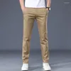 メンズパンツ2023夏の薄い仕事を着るカーキカジュアルビジネスファッションハイストレッチズボン品質のソフト男性ブランド