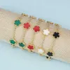 Vests 2023 Ins Hot Sale 10 Colors Five Leaf Flower Bracelet Classic Fashion Adjustable Bracelet Sweet Romantic Woman Party Jewelry