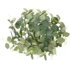 Fleurs décoratives Anneaux de guirlande Couronnes d'eucalyptus Anneau Titulaire de Pâques Mini feuilles de pouce artificielles Verdure Porte Vert Printemps Pilier Décor