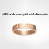 Modedesigner Ringe Titanium Stahl Silber Liebesring Herren und Damen Roségoldschmuck für Liebhaber Paar Geschenk