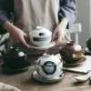 Bols Style Japonais En Céramique Ragoût Avec Couvercle Ménage Bol À Oeufs À La Vapeur Creative Soupe Tasse Rétro Nid D'oiseau Dessert Vaisselle