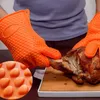 New 1pc Food Grade barbecue Gloves Heat Resistant Silicone BBQ Gloves Oven Mitts Silicone Fireproof Kitchen Microwave oven Gloves