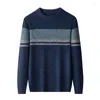 Men's Sweaters Mens Wool Thick Sweater Autumn & Winter Fashion Patchwork Colors Jumpers Male O-Neck Warm Pure Knit Clothing