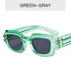 Солнцезащитные очки винтажные маленькие прямоугольники зеленые женщины 2023 оттенки UV400 Ретро -квадратные квадратные леопардовые солнцезащитные очки для мужчин дизайн бренда.