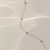 Цепи S925 Серебряные ювелирные украшения розовая эмалевая эмаль и колье с алмазными рамками