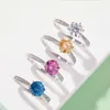 Anneaux De Bande De Haute Qualité Personnalisé Pur D Couleur VVS Moissanite Anneau 925 Argent Bagues De Fiançailles De Mariage Pour Les Femmes Ensemble Avec Certificat