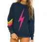 Women's Hoodies & Sweatshirts Women Fashion Hoodie Oversized Rainbow Stripe Long Sleeve Sweatshirt Zipper Pocket Coat Jacket Spring Casual V