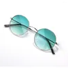 Occhiali da sole Rindu Montatura colorata Rotonda Fashion Lente specchiata Protezione UV400 Occhiali da guida Gradient Blue Hiking