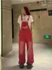 Vrouwen Jeans HOUZHOU Y2K Kpop Roze Jarretel Broek Vrouwen Harajuku Hoge Streetwear Oversize Algehele Koreaanse Hippie Denim Jumpsuits Vrouwelijke