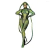 Женские комбинезоны для Хэллоуина, зеленые костюмы для косплея с изображением инопланетянина, женские новинки, ролевой комбинезон с полным покрытием, шоу-танцовщица, сценическое выступление