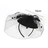 Bérets Cheveux Cerceau Conception Fascinator Chapeau Doux À La Main De Mariage Casque Solide Couleur Faux Plume Maille Décor De Mariée Chapeaux